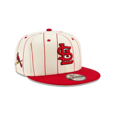 White St. Louis Cardinals Hat - New Era MLB Pinstripe 9FIFTY Snapback Caps USA5708362